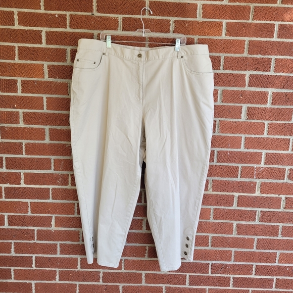 Ruby Rd Favorites Womens Capris Size 24W Plus Khaki Stretch Cotton Blend  - Picture 8 of 8